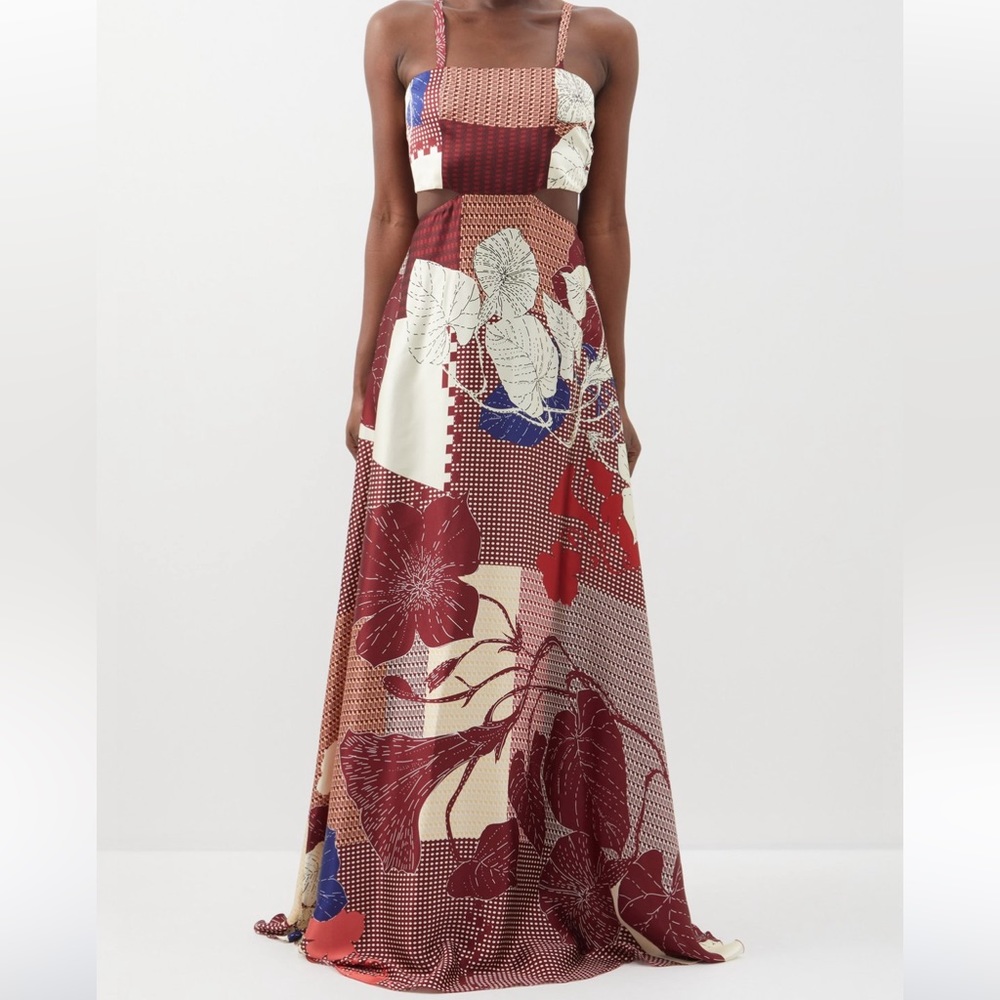Raquel Diniz Bali 100% silk dress floral
